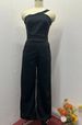 Women's Clothing summer new fashion slanted shoulder collar waist solid color wide leg jumpsuit for women_ecoleips.com