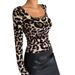 European And American Cross-border 2026 Autumn New Leopard Print Large Round Neck Slim-fit Long-sleeve T-shirt_ecoleips.com