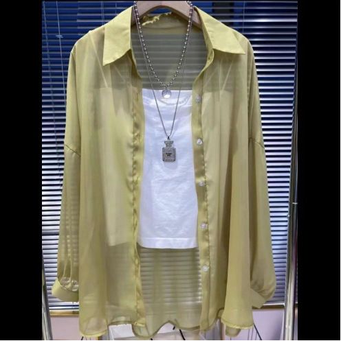 Women's Clothing Ice Silk Sun Protection Shirt Women's Thin Cardigan Design Niche Drape Blouse Shirt Jacket Top_ecoleips.com