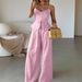 2026 New European American French-style Camisole With Waist-cinching Pleats, Buttoned Ruffle Hem, And Elegant_ecoleips.com