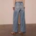 Women's Clothing High Waist Wide Leg Jeans For Women Tie Up Washed Straight Leg Denim European And American Style_ecoleips.com