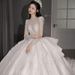 Luxury Lace Wedding Dress for Brides 2026 New Style Long Sleeved Gown Suitable for Petite plus Sizes And Maternity Wear Heavy Embroidery D109_ecoleips.com