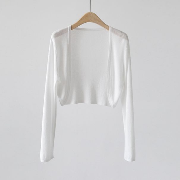 K Knitted Cardigan Jacket, Women's Shawl, Sun Protection Outer Layer, Thin Design, Camisole, Air-conditioned Shirt, Hood, Short Top_ecoleips.com