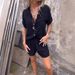 Women's Spring/Summer Cotton/Linen Short-Sleeved Short Pants Casual Outfit_ecoleips.com