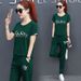 Plus Size Women's Clothing Fat Mm Casual Short Sleeve Capri Pants Sports Women 2025 Summer Loose Fashion Two-Piece Set_ecoleips.com