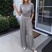 Women's Summer Two-Piece Set Short-Sleeved Loose round Neck T-Shirt And Wide Leg Pants Casual Comfortable Outfit_ecoleips.com