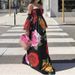 Women's Clothing Sexy Top Printed Long Skirt Dress_ecoleips.com