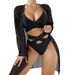 Verve New Style Mesh Sexy Cover-Up Bikini Three-Piece Swimsuit For Women High-End Beach Swimwear_ecoleips.com