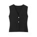 2025 Summer New Women's Fashion Button Knitted Vest Skirt41920154192016_ecoleips.com