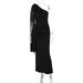 European And American Best-Selling Women's Clothing 2026 Spring New Fashion One-Shoulder Strap Pleated Slim-Fit Solid_ecoleips.com