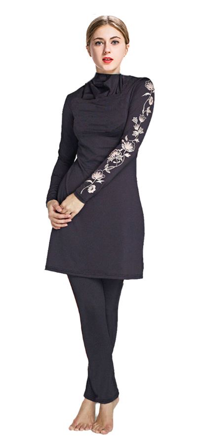 Women's Clothing Muslim Swimsuit Outdoor Sports Middle Eastern Conservative Three Piece Suit Southeast Asian Printed Swimsuit Diving Surfing Swimsuit_ecoleips.com