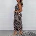 Women's Clothing Print Digital Print Dress Sexy V Neck Irregular Skirt_ecoleips.com