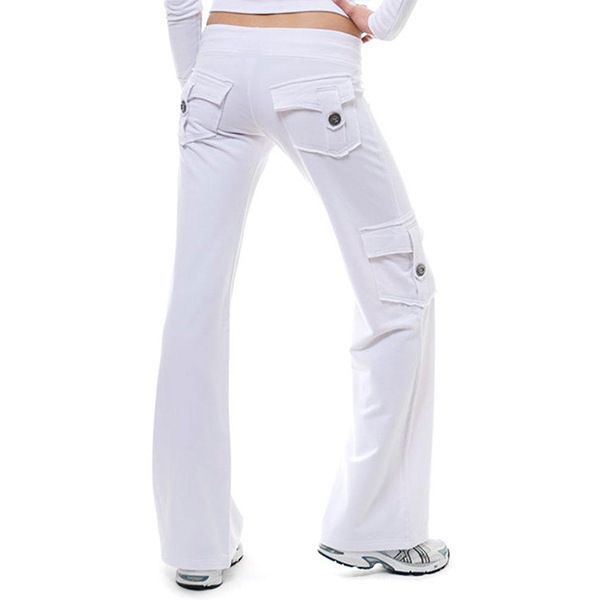K Elastic Waist Button Pocket Yoga Pants For Comfortable And Lazy Style, Slimming Off_ecoleips.com