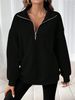 Men's & Women's Half Zip Pullover Hoodie - Soft Fleece Lined Sweatshirt With Kangaroo Pocket, Streetwear Casual Long Sleeve Unisex Outerwear_ecoleips.com