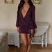 Women's European American Style Sexy Deep V Neck Long Sleeve Dress Solid Color Bodycon Hip Nightclub Party Spring New 2025_ecoleips.com