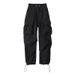 Summer New Women's High Waist Cargo Pants Retro Wide Leg Casual Drawstring Versatile Long Trousers American Style_ecoleips.com