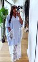 Women's plus Size V-Neck Striped Dress Long Sleeve Lace Trim Maxi Elegant Spring Fashion Essential 2026_ecoleips.com
