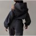 Women's Clothing Two Piece Sports Navel Baring Hooded Sweatshirt Wide Leg Trousers Suit Women_ecoleips.com