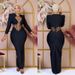 Women's Clothing New Women's Long Sleeved Sexy Bandage Dress Mesh Splicing Celebrity Banquet Evening Dress_ecoleips.com