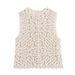 2025 Autumn Women's Fashion Crochet Vest New Split Skirt Set_ecoleips.com