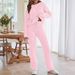 Women's Premium Fleece Lounge Set Ultra-Soft Fabric Long Sleeve Top And Jogger Pants Relaxed Fit Matching Outfit Winter Comfort_ecoleips.com