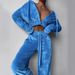 Velvet Lounge Set For Women – Soft & Stylish Two-Piece Outfit, Loose Fit Comfort (Blue, S-XL) | Trendy Casual Loungewear_ecoleips.com