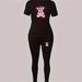 Women's Fashion Tight-Fitting T-Shirt And Pants Set Short-Sleeved Clothing Outfit For Women_ecoleips.com