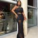 Fashion Women's Sexy One-Shoulder Strapless Split Skirt Plus Size Two-Piece Set_ecoleips.com