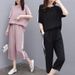 Audday Plus Size Women's Summer New Korean Style Two-Piece Set Loose Casual Wide-Leg Pants Suit For Women_ecoleips.com