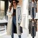 Women’s Long Lapel Faux Fur Coat – Winter Warm Plush Jacket, European Style Beige & Grey_ecoleips.com
