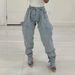 Women's Clothing Fashion Irregular Hollow Splicing Zipper Stretch Denim_ecoleips.com