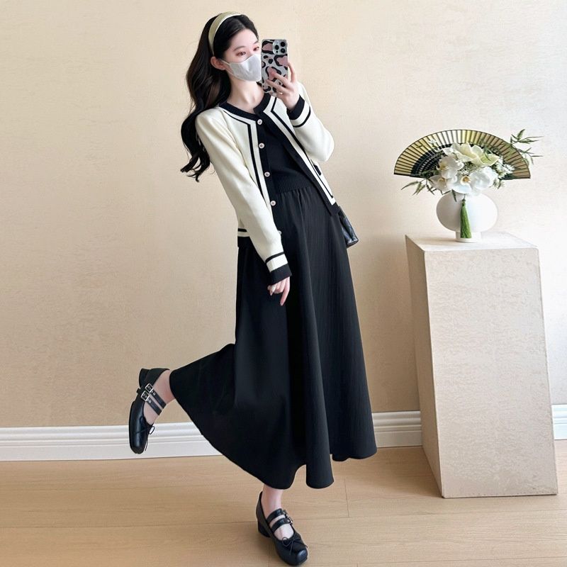 Real Shot In Stock~ Autumn New Korean Fashion Small Fragrance Style Elegant Age-Reducing Slimming Two-Piece Dress_ecoleips.com