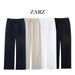 ZARZ Homemade New Women's Clothing Western Style Fashionable Linen Blended Straight Leg Pants 9929041_ecoleips.com