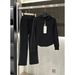 Women's Clothing Black Hooded Sweater Suit Thickened Late Autumn And Early Winter Wear A Complete Set Of Casual Sportswear Two Piece Suit_ecoleips.com
