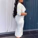 Women's Clothing V Neck Strappy Back Hollow Slit Hip Dress_ecoleips.com