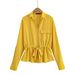 Women's Clothing Fashion Lapel Long Sleeved Shirt Wide Leg Casual Trousers_ecoleips.com