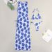 Women's Floral Sheer Mesh Cover-Up Swimsuit 3-Piece Set, Sexy Bikini With Round Neck, Quick-Dry Polyester & Spandex, S/M/L_ecoleips.com