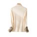 A Long-Sleeved Top With Semi-High Collar, Made Of Soft Wool Fabric, Featuring A New-Style Chinese-Inspired Embroidery De_ecoleips.com