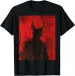Women's T-Shirts Red Demon Baphomet Horror Art Goth Dark Hell Occult T-Shirt_ecoleips.com