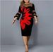 Plus Size Patchwork Maxi Dress – Digital Print Swing Dress With Bell Sleeves – Curve-Hugging Fit For Streetwear Queens (6 Artistic Colors)_ecoleips.com