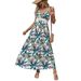 Women's Clothing New Suspender Skirt Island Style Tropical Plant Print Dress_ecoleips.com