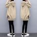 Women's Trench Coat Long Sleeve Casual Hooded Jacket Loose Fit Lightweight Windbreaker (Black, Khaki, Light Green, Beige)_ecoleips.com