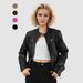 Women's Clothing Slim Fit PU Leather Jacket With Zipper Detail, Stylish Biker Jacket For Casual & Commute, Available In Black, Dark Brown, Rose Red_ecoleips.com