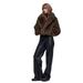 Chic Short Women's Faux Fur Coat With Notched Collar, Winter Teddy Jacket, Elegant Cropped Top For Streetwear & Casual_ecoleips.com