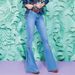 Women's Clothing Jeans Mid Waist Flared Lace Up Denim Trousers Stretch Jeans Women's Flared Pants_ecoleips.com