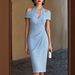 Elegant Pleated Hollow Out Halter Neck Dress Sophisticated Women's New_ecoleips.com