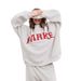 Women's Embroidered Letter Crew Neck Sweatshirt Casual Simple Autumn Winter Hooded Sweatshirt_ecoleips.com