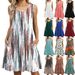 Women's Clothing Spring And Summer New Printed Vest Loose Pocket Dress Female Spot_ecoleips.com