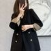 ng2510292 Black Street Style Small Blazer Casual Jacket For Women 2025 Spring Autumn New Korean Version Internet Celebrity Elegant_ecoleips.com