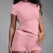 Women's Short Sleeve T-Shirt And Drawstring Shorts Sleepwear Set Comfortable Soft Pajama Set for Lounge And Sleep Multiple Colors Available_ecoleips.com